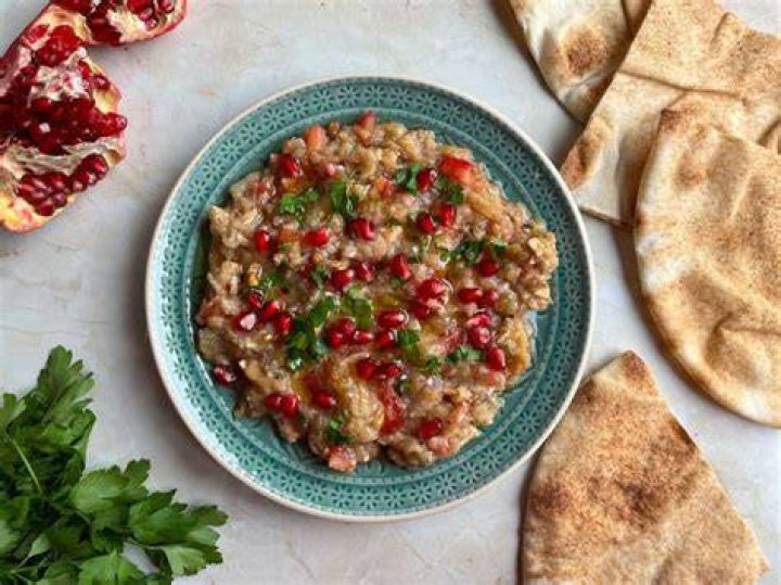 ___ ghanoush (dish made from eggplant)