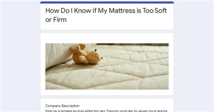 How do I know if my mattress is too soft?