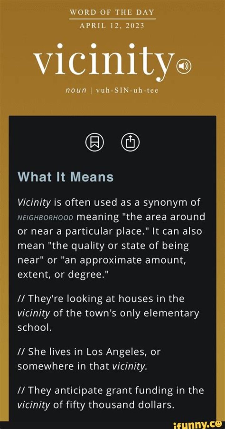 In the vicinity of