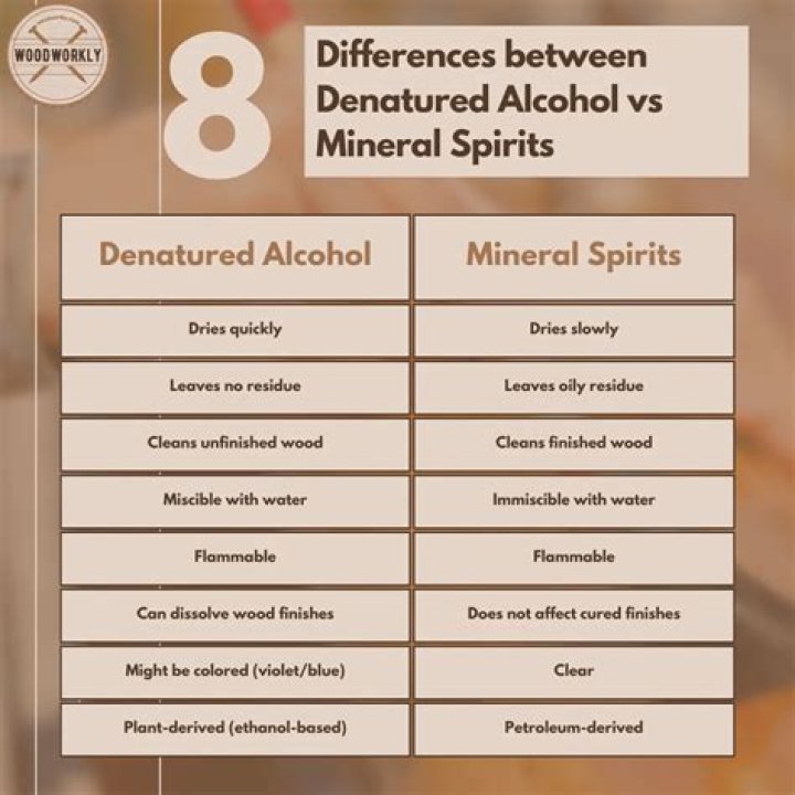 Is rubbing alcohol the same as mineral spirits?
