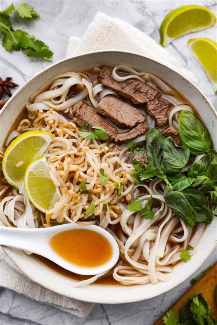 Vietnamese noodle soup that's often served with sriracha